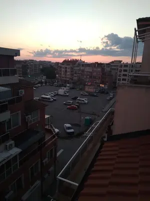 a view of a parking lot in a city at Apartments Dani in Pomorie