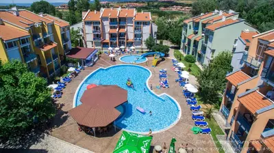 an aerial view of a swimming pool at a resort at Elite Apartments in Sunny Beach