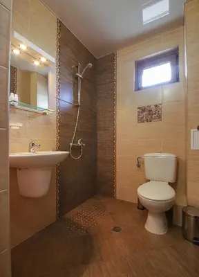 a bathroom with a toilet and a sink at Guesthouse Phoenix in Obzor