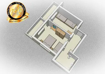 a drawing of a floor plan with a clock at Pension Dicev in Obzor
