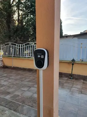 a parking meter on the side of a building at Hotel Capri in Nesebar