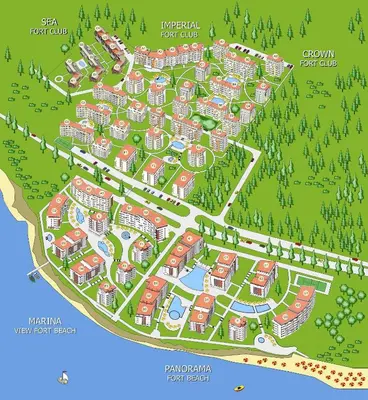 a map of the resort compound at Grand Resort in Sveti Vlas
