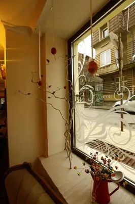 a room with a window with a view of a building at Hi Boutique Hotel in Varna City