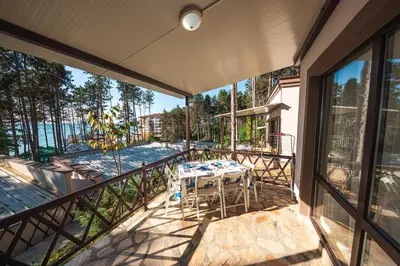 a view from the balcony of a house at Dream View in Byala