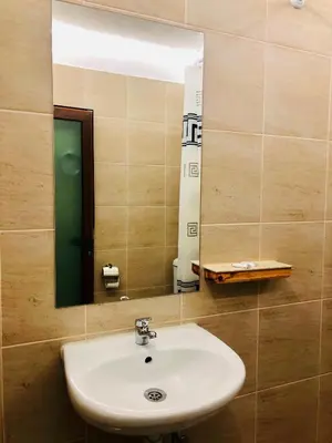 a bathroom with a sink and a mirror at Villa Adrian in Shkorpilovtsi