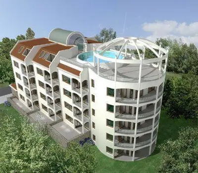 a rendering of a building with a swimming pool at Vista Del Mar Ap 22 in Ravda