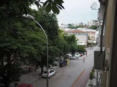 a view of a street with cars parked on the road at San Stefano Elite Apartment in Varna City