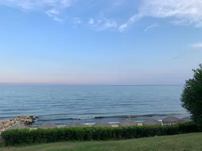 a view of the ocean from a resort at APARTELLO ARTUR - Modern Studios - Sveti Vlas in Sveti Vlas