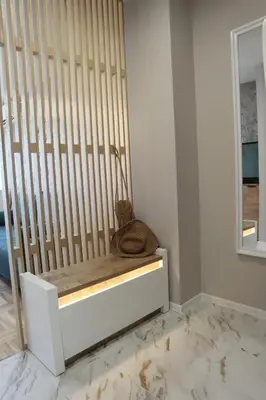 a crib in a room with a window at Studios near to Burgas Free University in Burgas City