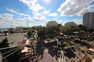 an overhead view of a city with buildings at Menada Midia Apartments in Sunny Beach