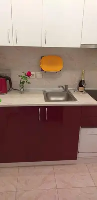 a kitchen with a sink and a counter top at Aphrodite Rose in Sunny Beach