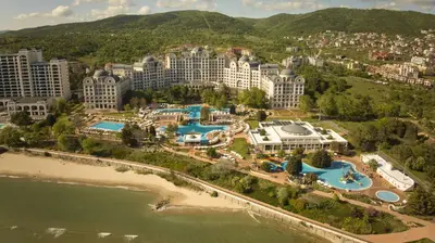 an aerial view of the resort and the waterpark at Dreams Sunny Beach Resort and Spa - Premium All Inclusive in Sunny Beach