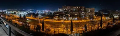 a view of a city at night with lights at Vip Luxury APARTMENT in Burgas City
