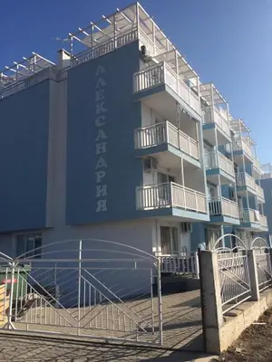 a large building with balconies on the side of it at Апартамент Морска Звезда in Nesebar
