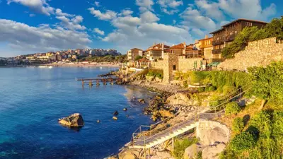 a view of a body of water with buildings at Hotel Tm Deluxe located in Sunny Beach in Sunny Beach