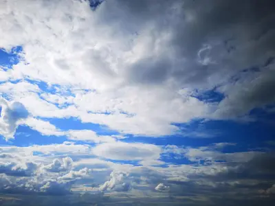 a blue sky with clouds in the sky at Алми Almi in Sveti Vlas