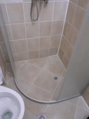 a shower in a bathroom with a toilet at Varna beach in Varna City