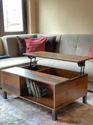 a coffee table in front of a couch at Stylish URBAN Apart New 2021 Close to the Beach in Varna City