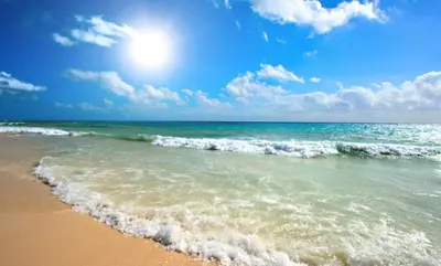 a view of the beach with the ocean at ANITA A15 Family Apartment Sunny Beach in Sunny Beach
