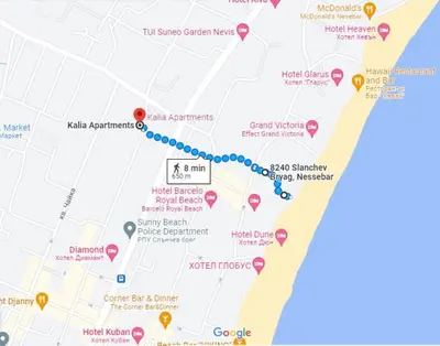 a map of the sydney melbourne melbourne melbourne itinerary at Kalia, Zweizimmer, Zweibalkon, Top-Apartment in Sunny Beach