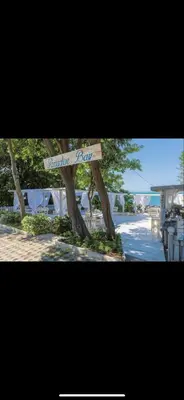 a sign for a beach with a sign that reads shakespeare park at sea ​​view apartment Sozopol in Sozopol