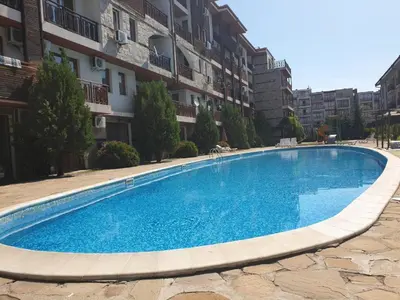 a large swimming pool in front of a building at MitProt Panorama Bay 2 ap 30 in Sveti Vlas