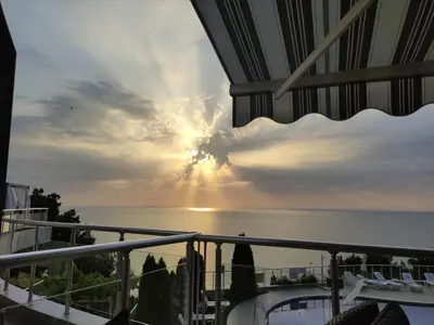 a view of the ocean from a balcony at Silver A 27 in Byala