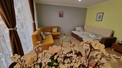 a living room with a couch and a table at Apartment Casa del Mar (Dinevi Resort) in Sveti Vlas