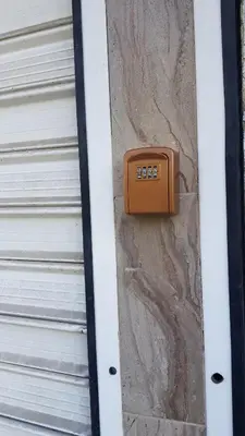 a door with a brown door knob on a garage at The Penthouse in Varna City
