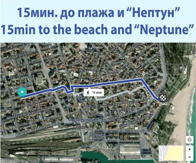 a map of the beach and refuge at DOWNTOWN - BEST Price Small Apartment in Burgas City