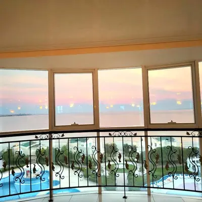 a view of the ocean from a balcony at 