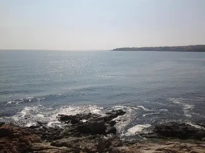 a view of the ocean from a rocky shore at Sozopol Bulgaria VIP zona in Sozopol