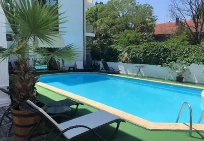 a swimming pool at the hotel at Sozopol Romance Apartments in Sozopol