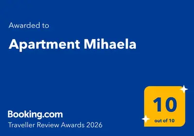 a yellow square with the words appointment milhaia on it at Apartment Mihaela in Burgas City