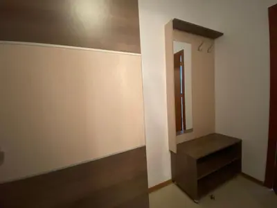 an empty room with a shelf and a mirror at ESPERANTO 401 Large Studio Sunny Beach in Sunny Beach