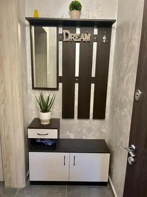 a bathroom with a dressing table and a mirror at Dream in Varna City