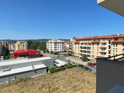 a view of a city with buildings and a street at SUMMER BREEZE 503 Private Studio SUNNY BEACH in Sunny Beach