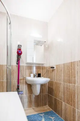 a bathroom with a sink and a mirror at LifeStyle 6 in Sunny Beach