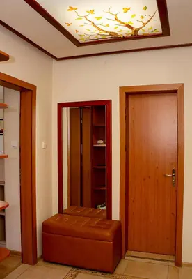 a room with a door and a stool and a ceiling at Cozy 1BD Apartment with Free Parking in the Area by Flat Mаnager in Varna City