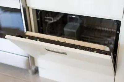 a microwave oven sitting on top of a counter at Sea grape wine flat in old center in Varna City