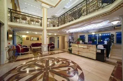 a lobby of a hotel with a waiting room at Plush, 1 Bed Apt, Dawn Park D in Sunny Beach