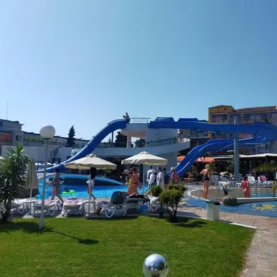 a group of people in a water park at Trakia Plaza Apartament Sunny Beach in Sunny Beach